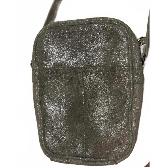 LIKE NEW American Leather Co Shimmery Gunmetal Crossbody Bag - Picture 3 of 8